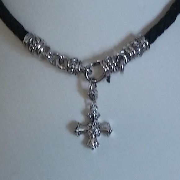 SOLD-Judith Ripka Leather Necklace with Bonus - Picture 2 of 6